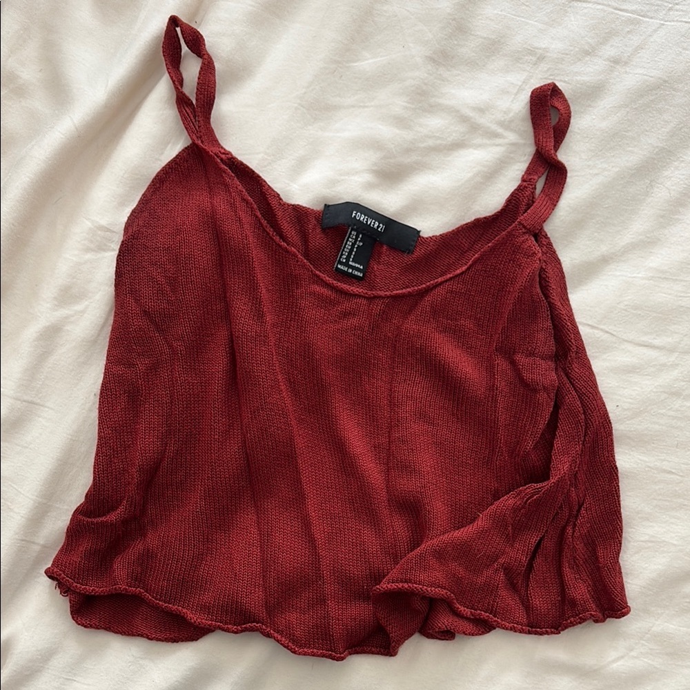 Forever 21 Burgundy Crop Top